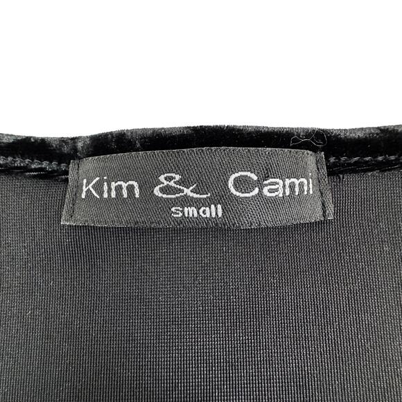 Kim & Cami Black Crushed Velvet Tie Front Peplum Dressy Jacket Women's Small - Picture 5 of 7